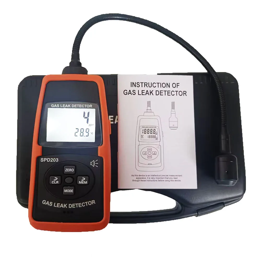 Portable CH4 Detector Methane Gas Monitor with 0~10000ppm Sound & Light Alarm large screen digital LCDacousto-optic alarming