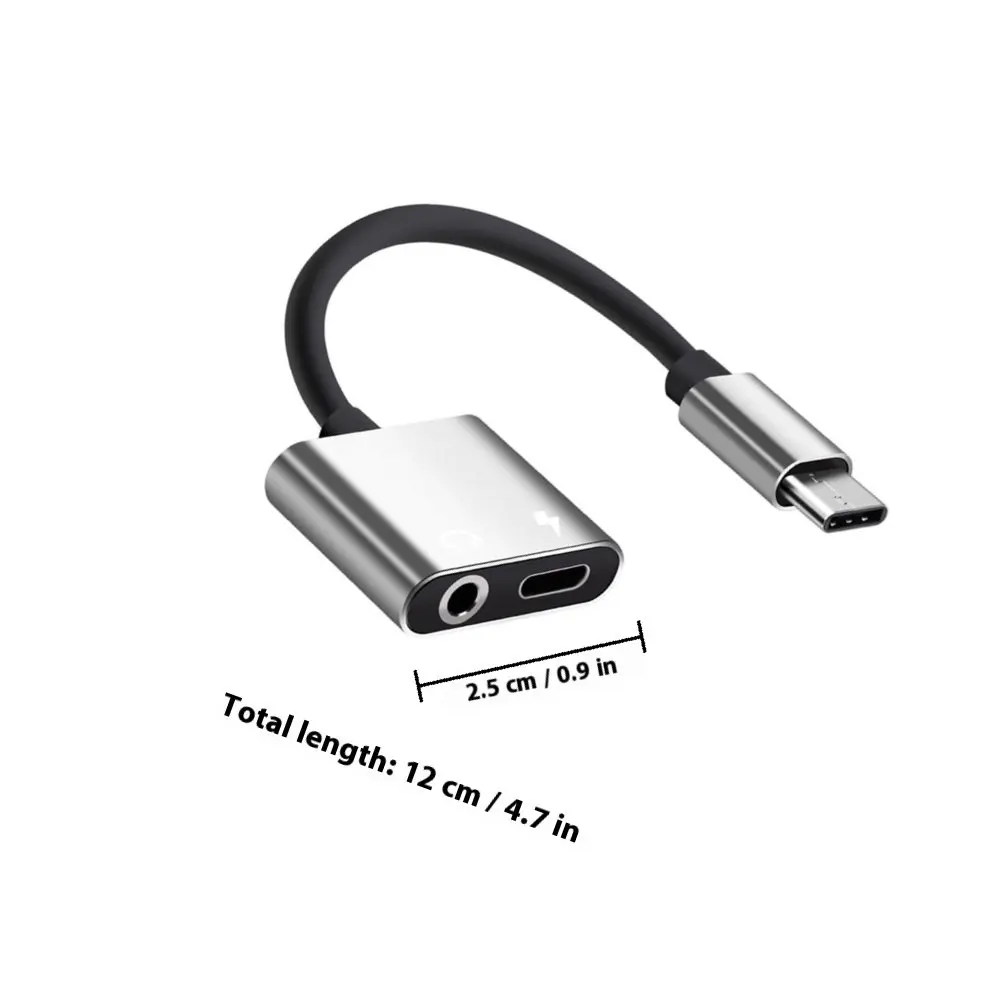 Image 6: Adaptateur 2-en-1 USB C vers prise jack 3,5 mm pour charge et microphone stéréo, en aluminium, Plug & Play pour 2 Xl U11