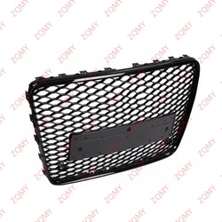 With/Logo For Audi Q7 Q7L SQ7 2005-2014 2015 Car Front Bumper Grille Centre Panel Styling Upper Grill (Modify For RSQ7 style)