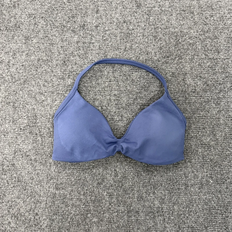 الرياضة الصدرية Strappy الصدرية أعلى النساء عالية دعم رقيقة حزام الرسن الرياضة سلس حمالات الصدر Scrunch تجريب اليوغا تانك