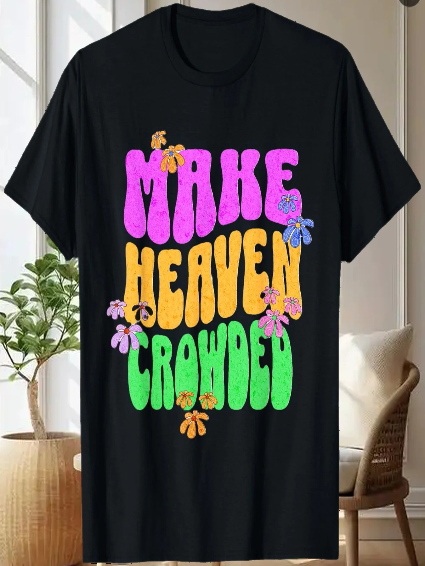 レトロなメイク・ヘブン・クラッド・ジーザス・レボリューション・クリスチャン・フェイスTシャツ