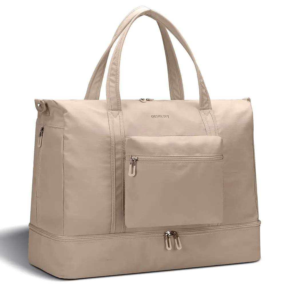 

Women's Weekender bag Travel Duffel Bag with Shoe Compartment 21-inch Airline-Approved Carry-On, 2-Piece Overnight Bag Set Pe
