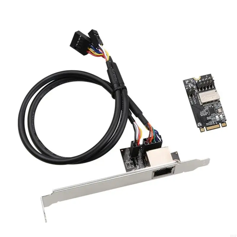 

B0KF for M.2 B-Key / M-Key to PCI-E Gigabit Ethernet 1000Mbps RJ45 Ethernet Adapter RTL8111H Chip LED for Deskt