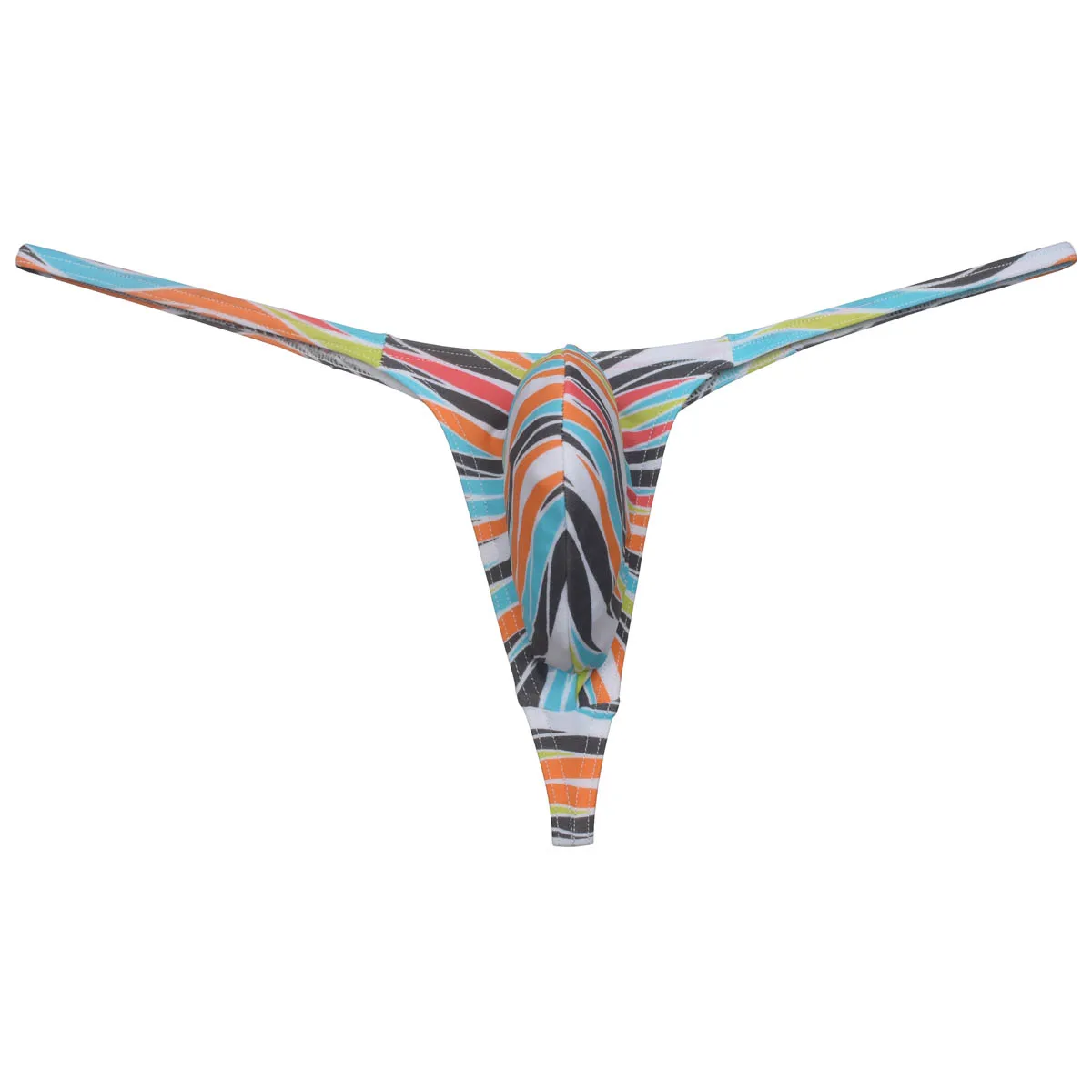 Men\'s Cheeky Bugle Pouch G-string Minimal Coverage Thongs Micro Ultrathin Tangas Print Low-waist Underwear Breathable Briefs