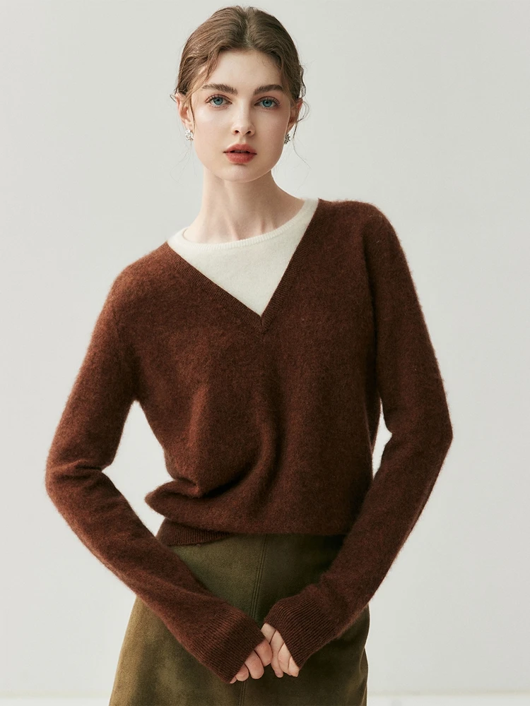 

Exquisite Casual Long Sleeves Warm Soft O-Neck Pullover Sweater 100% Cashmere Women's Autumn Winter Comfort Chic Clothing Tops