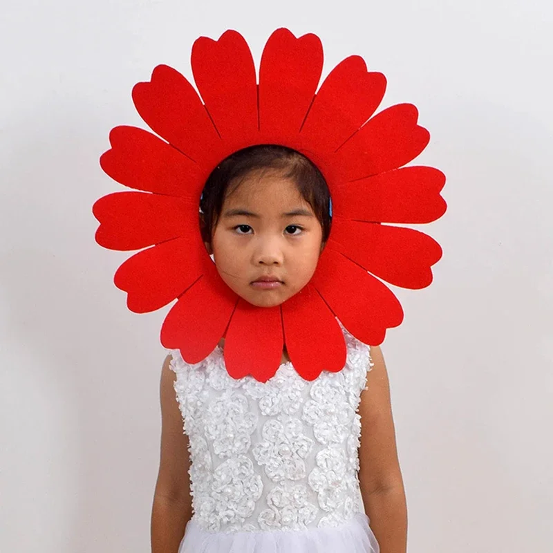 42 cm Zonnebloem Hoofddeksels Grappige Prestaties Rekwisieten Zonnebloem Hoed Kap voor Dance Party Festival Games Kinderkostuum Accessoire