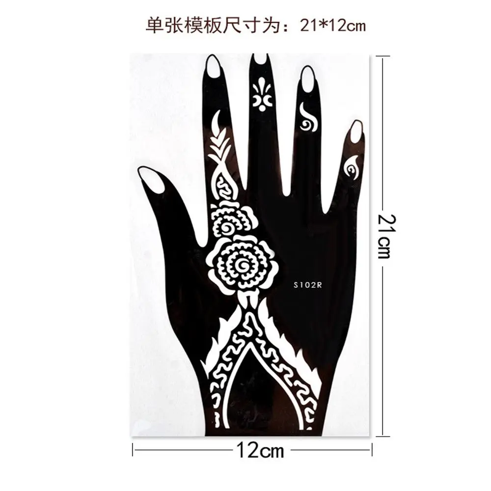 6 tipi di trucco bellezza kit body art fai da te decalcomania temporanea per le mani India adesivo all'henné stencil per tatuaggi