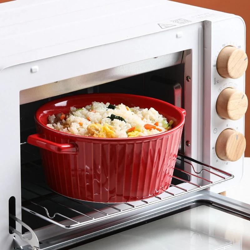 Binaural ชามซุปขนาดใหญ่เซรามิคชามใหญ่ชามบะหมี่กึ่งสําเร็จรูปพร้อมฝาปิดญี่ปุ่นสร้างสรรค์ชามซุปบนโต๊ะอาหาร