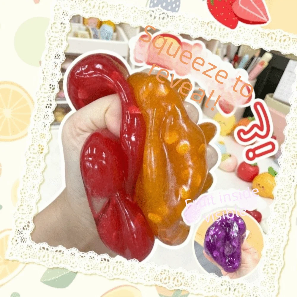 Fruit Smoothie Design Fruit Ice Squishy Slow Rebound Soft Fruit Slush Squishy Cute Slow Rising Cracking Squishy Adults