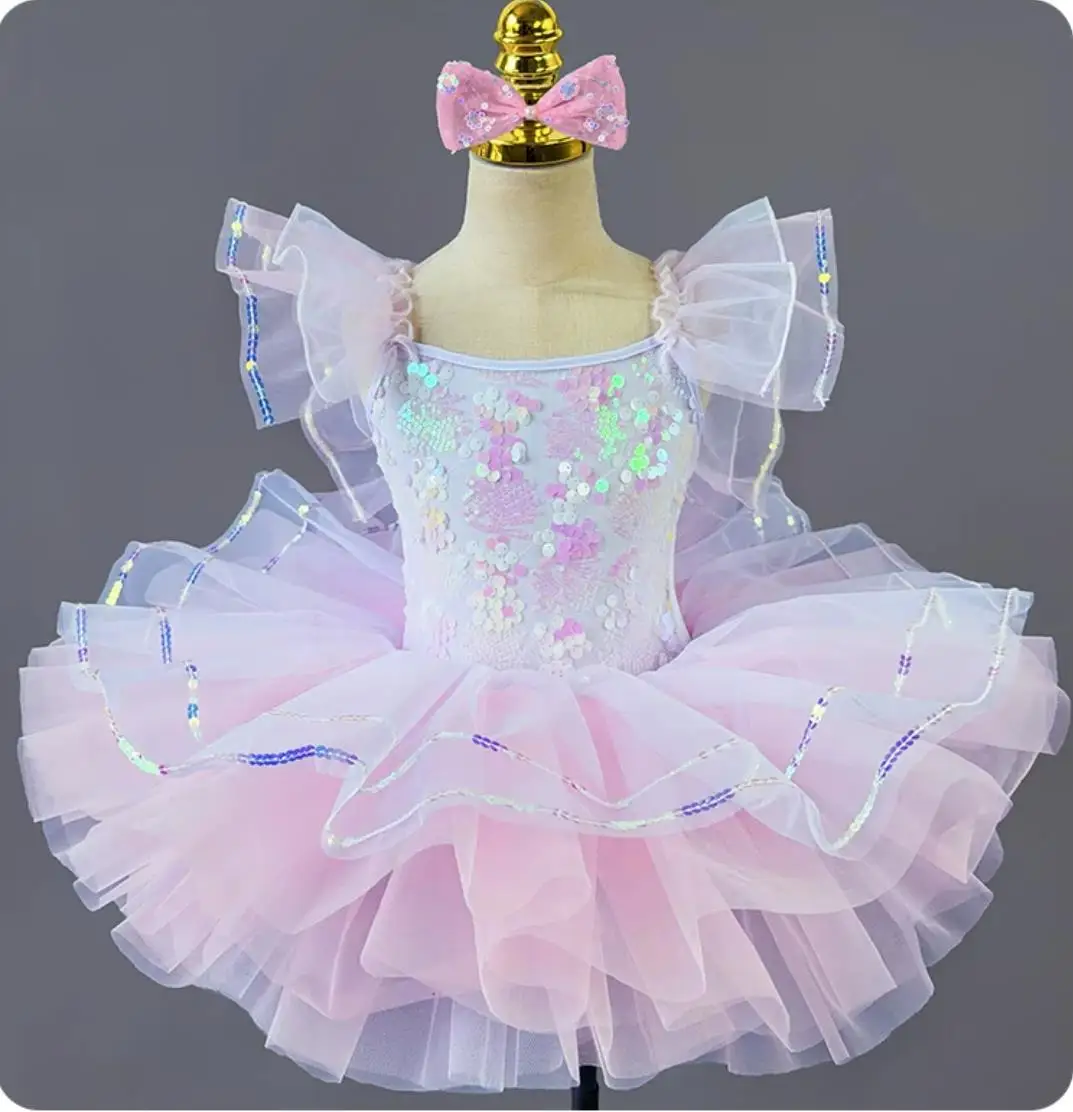 Sequin Ballet Tutu Skirt Girls' Contemporary Dance Ballet Skirts Princess Dress Campus Dance Programs Ballet Dress Dancer Wear