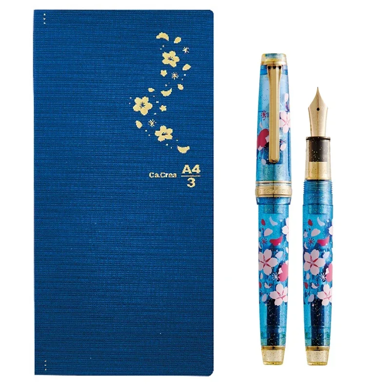 

Japan SAILOR X PLUS Limited Night Sakura Fountain Pen Ink Set 14K Gold Nib Writing Business Christmas Gift