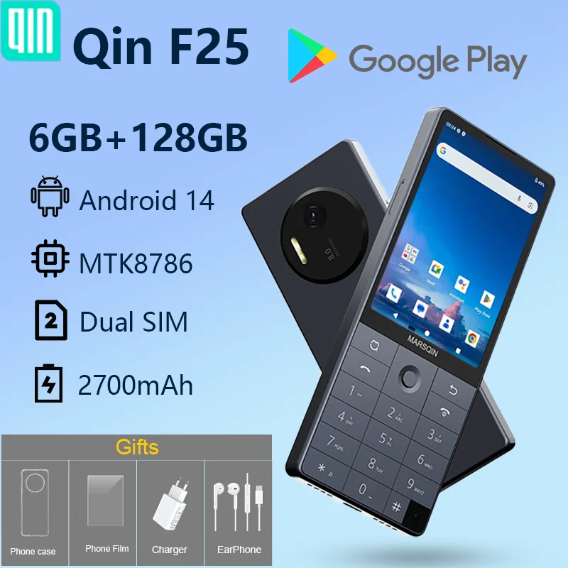 yZ[zQin F25 MTK8786 Google PlayΉ Android 14 fASIMJ[h 6GB+128GB 2700mAh WIFI Bluetooth ^b` 3.54C`XN[