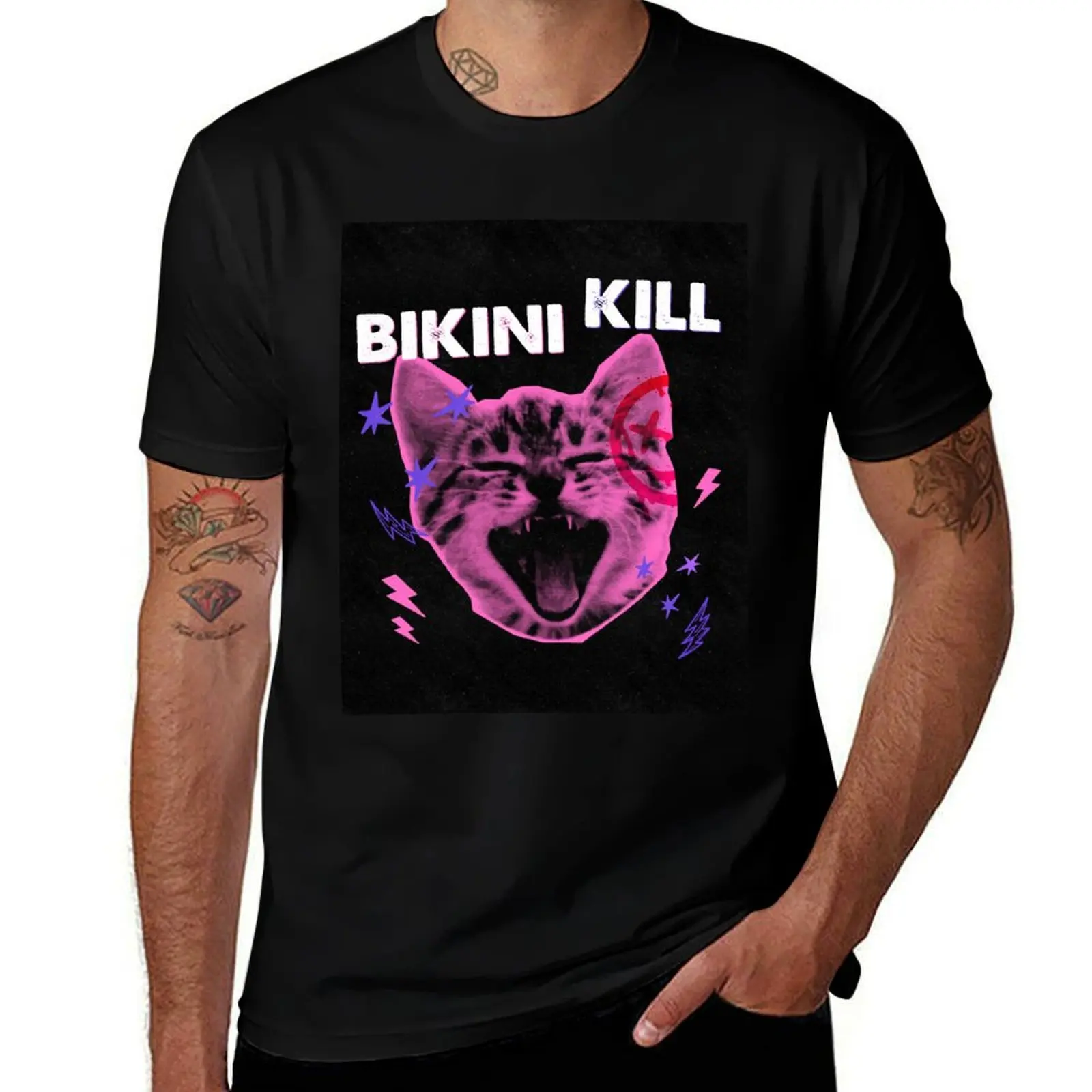 Bikini Kill - Punk Cat T-Shirt Casual Basic Street Style T-Shirt