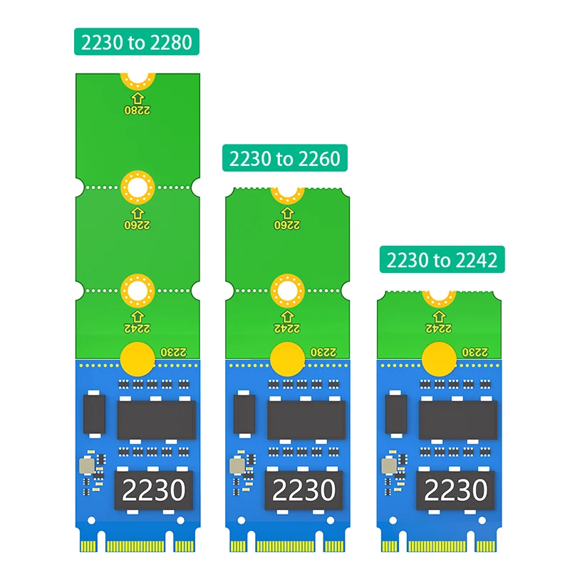 M.2 NGFF NVME SSD Extension Bracket Transfer 2230 2242 2260 2280 Length Extend Adapter Bracket Card Plate Adjustable Length Size