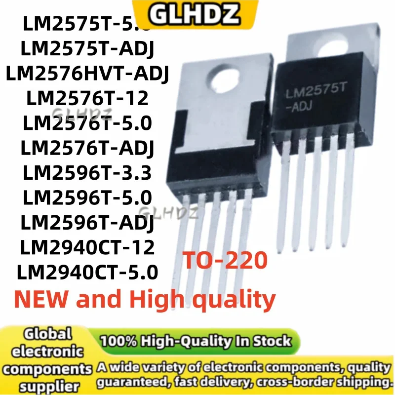 10PCS LM2575T-5.0 LM2575T-ADJ LM2576HVT-ADJ LM2576T-12 LM2576T-5.0 LM2576T-ADJ LM2596T-3.3 LM2596T-5.0 LM2596T-ADJ TO-220