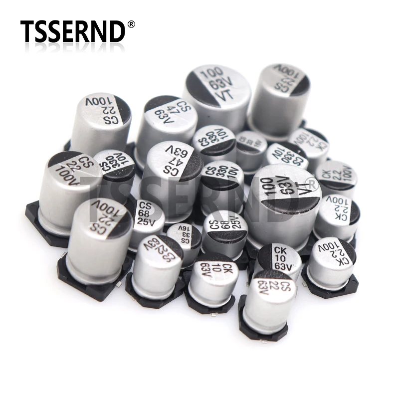 10PCS SMD Aluminum Electrolytic Capacitor 6.3V 10V 16V 25V 35V 50V 1UF 2.2UF 4.7UF 10UF 22UF 47UF 100UF 220UF 330UF 470UF 1000UF