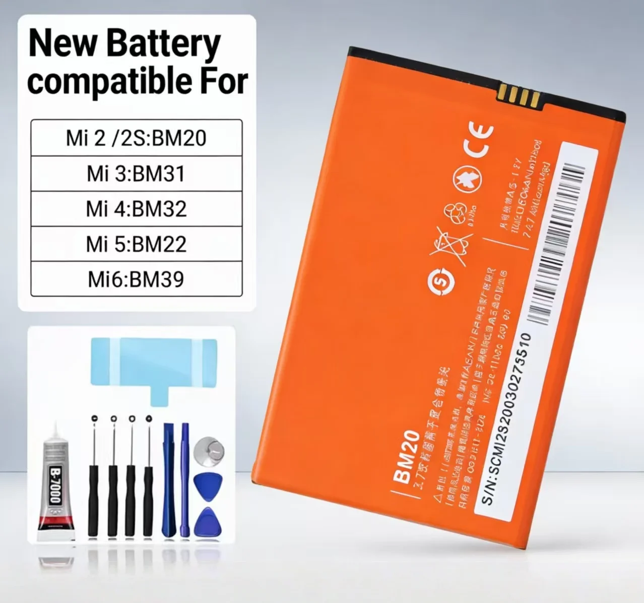 ZONGJl battery compatible with Xiaomi Redmi Mi 2/2S/3/4/5/6 Battery+Free Tools