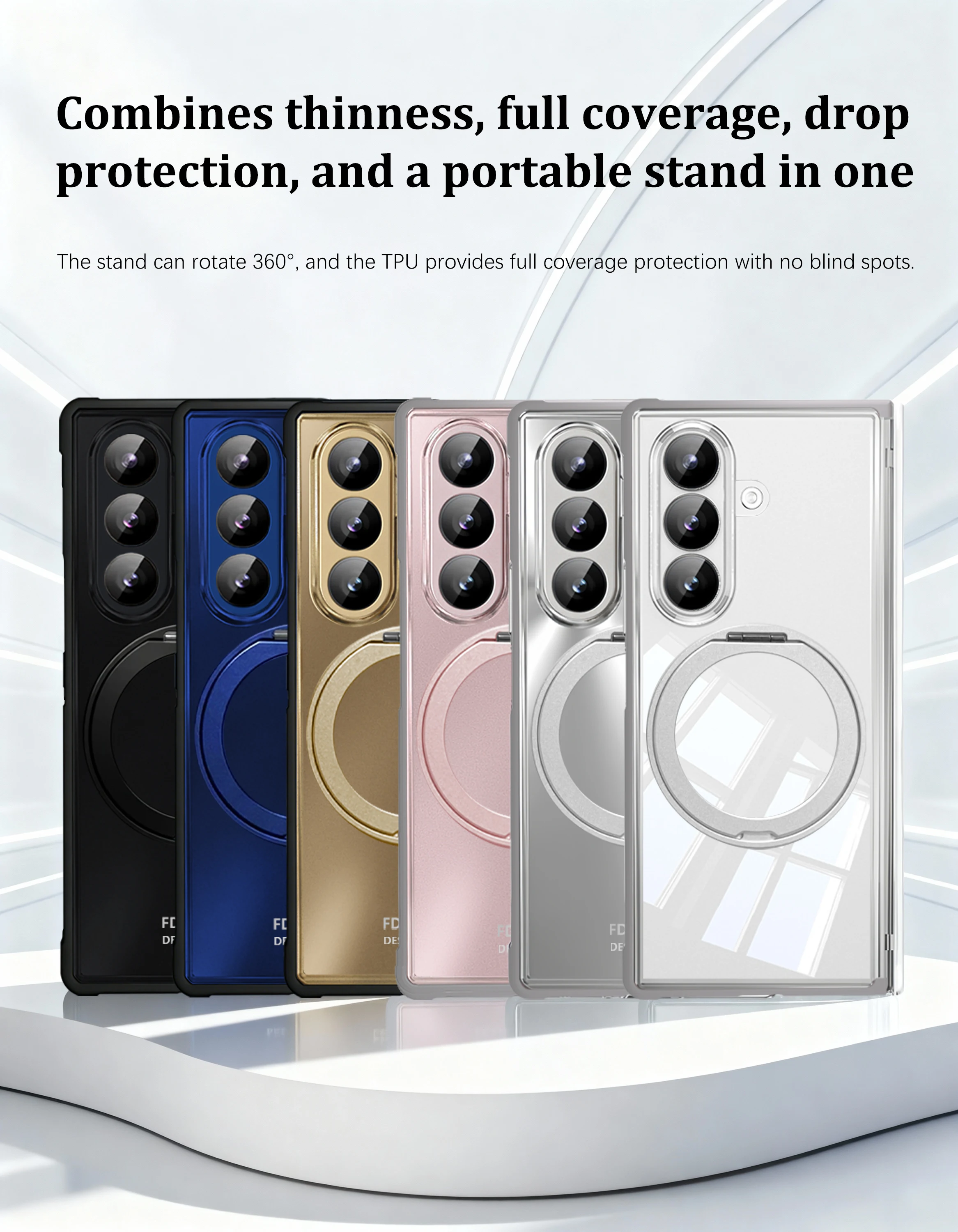 With S Pen Holder For Samsung Galaxy Z Fold 8 7 6 5 4 3 2 Hinge Case TriFold Shockproof Full Screen Protector Glass film Cover view 5