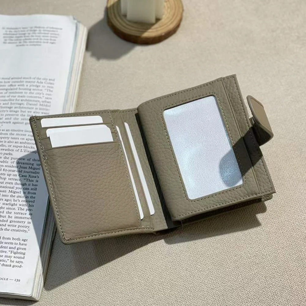 Carteira feminina de couro com - Bifold Leather Wallet avaliação e preço