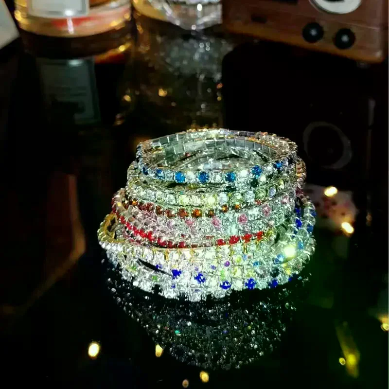 Elegant Shiny Full Rhinestone Stretch Beaded Bracelet For Women Summer Exquisite 3.5mm Jewelry Fashion Styling Gift