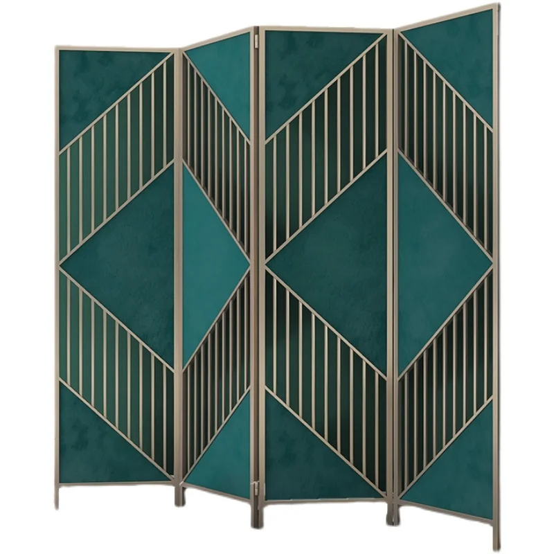 

European and American light luxury cartoon screen mobile fabric folding office tea space short partition, home folding screen