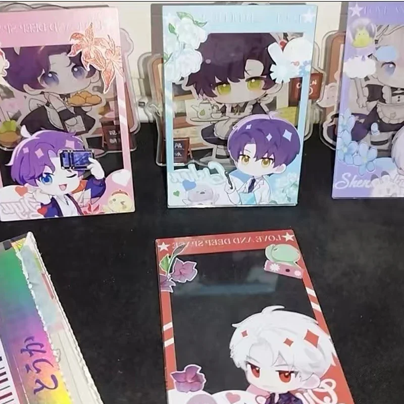 New 4Pcs/Set Game Love and Deepspace Acrylic Card Photo Props Diy Card Anime Peripheral Cute Xavier Zayne Rafayel ralayo Sylus