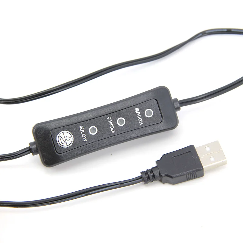 USB 수 전원 커넥터 케이블, 조정 스위치 단추 속도 수리 케이블, DC 냉각 선풍기 L1 용 와이어 코드, 2 핀, 1.2m, 5V