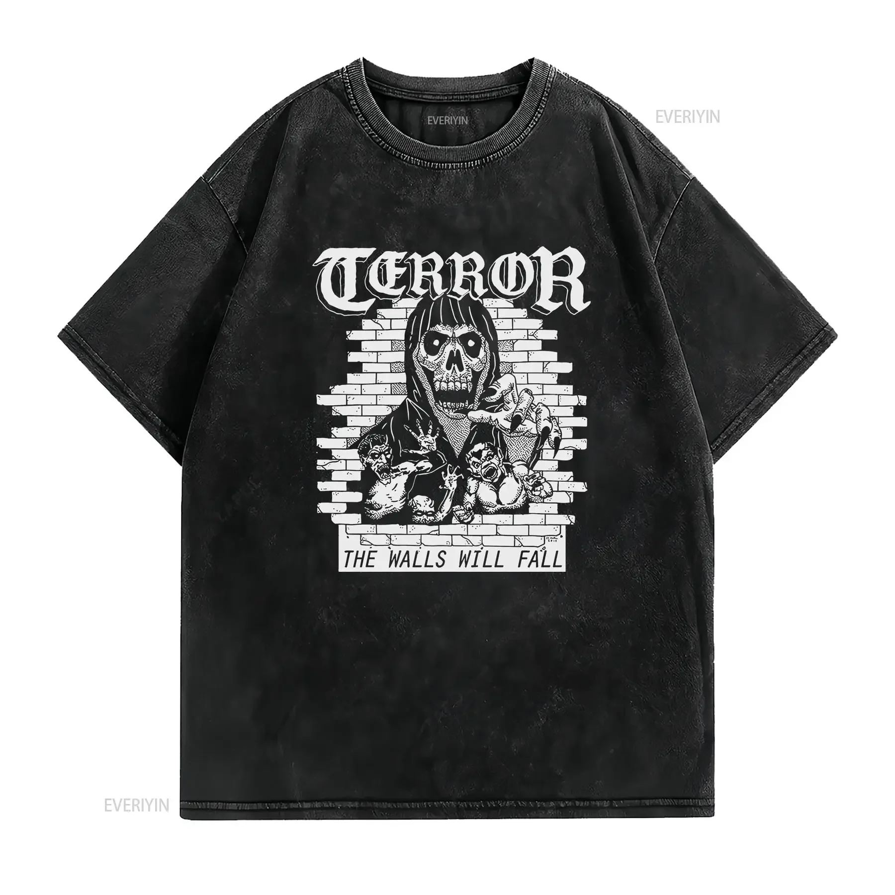 Terror American Beatdown Hardcore Band The Walls Will Fall T Shirt S 3XL vintage Washed Stretched streetwear Versatile fashion