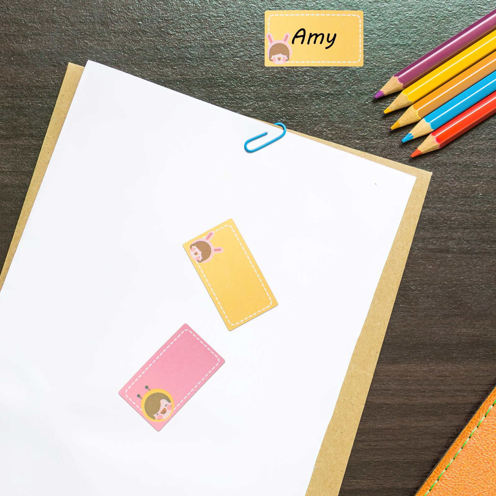 1 rouleau d'autocollants nominatifs résistants à l'usure, étiquettes nominatives colorées auto-adhésives pour salle de classe, maternelle, bureau, maison, Classification quotidienne