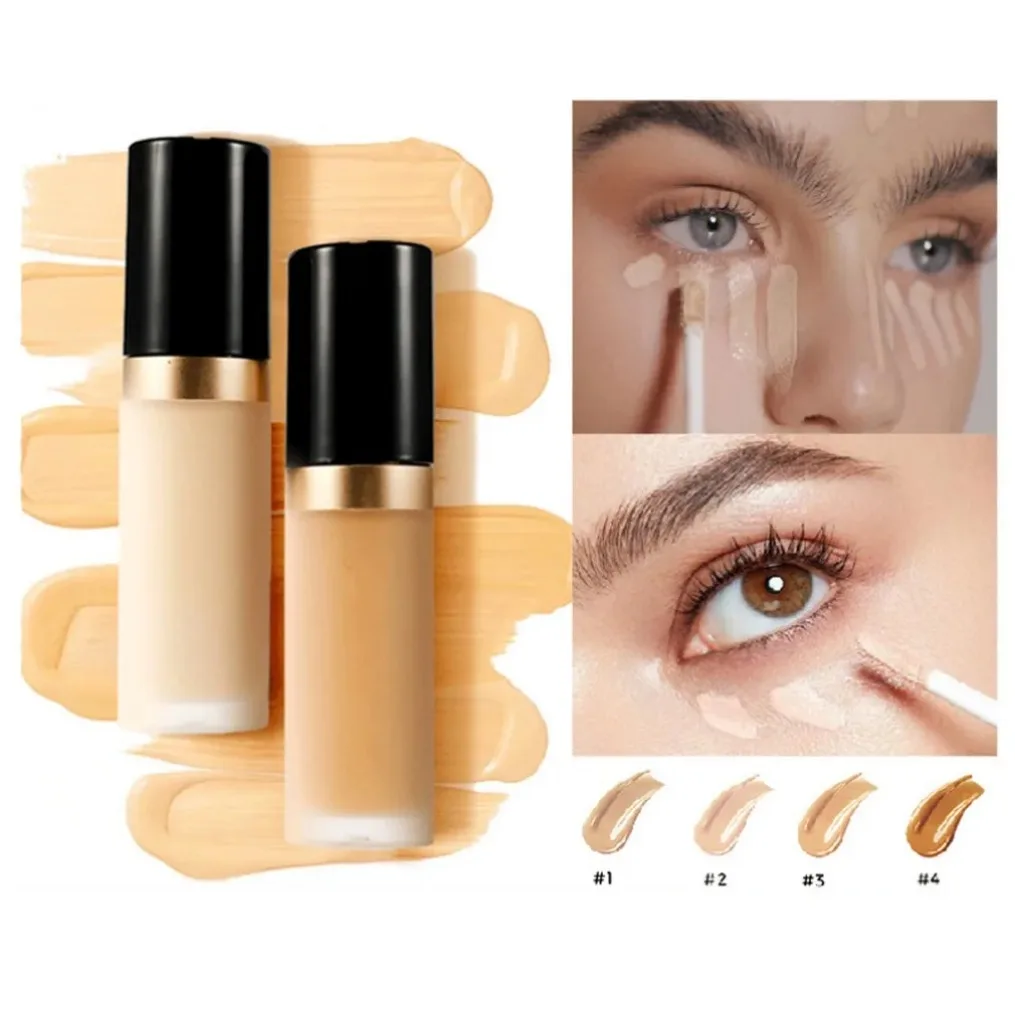 ฉลากส่วนตัวโลโก้ที่กําหนดเอง Egan 4 สี Silky คอนซีลเลอร์สิวจุดด่างดํา Dark Eye Circles Face Brightening Liquid คอนซีลเลอร์