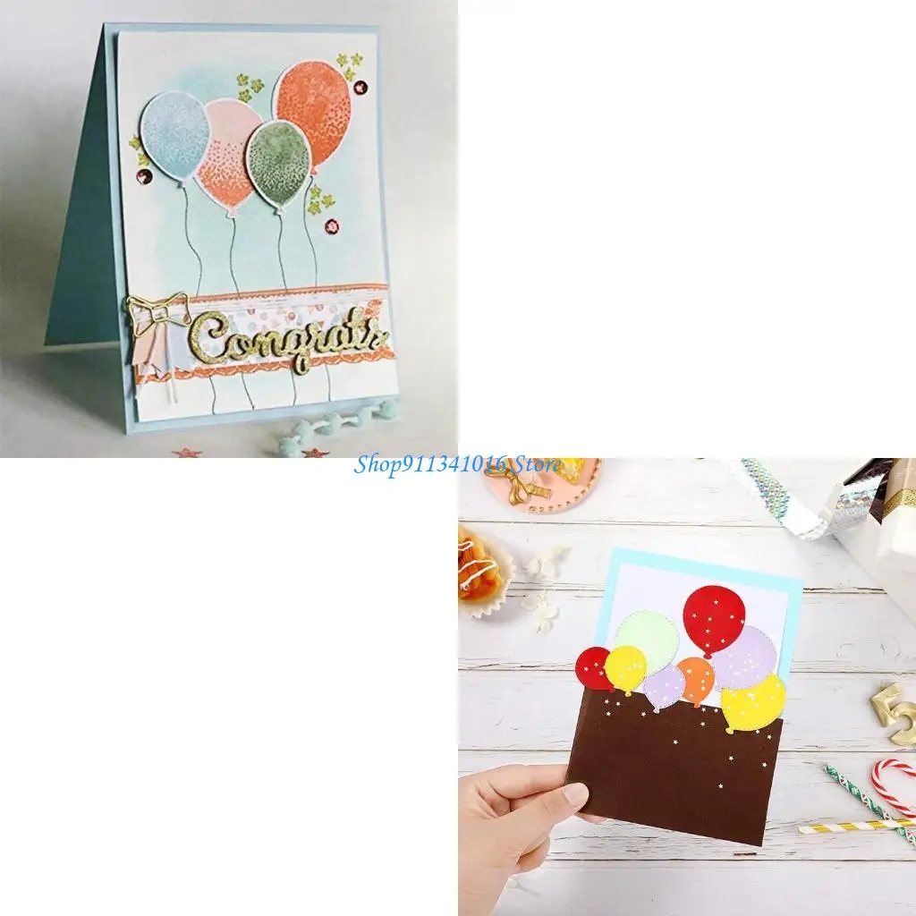 بالون قطع معدنية يموت Stencil DIY بها بنفسك ألبوم سكرابوكينغ ورقة بطاقة قالب قالب النقش الحرفية الديكور #1