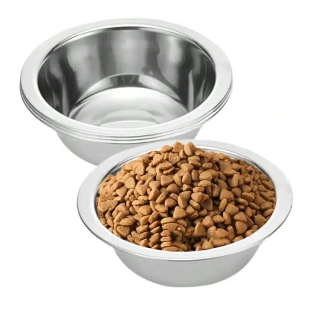 Dog Supplies Dogs Accessories Pack Stainless Steel Dog Bowls 8 Inch Basic Metal Dog Bowls Food And Water Dish For Small Large Do