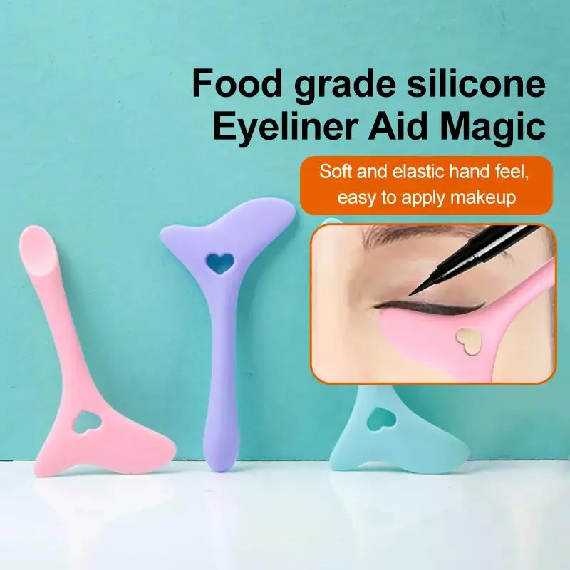 Silicone Eyeliner Aid Marscara Eyeliner Stencil Wing Tips Multi-funzionale disegno rossetto indossare aiuto strumenti di trucco riutilizzabili