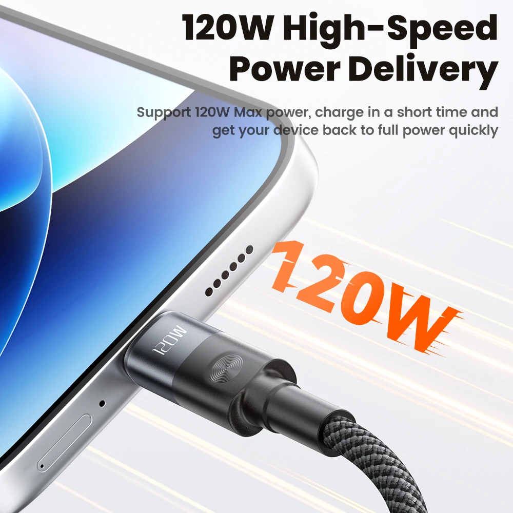 Toocki 6A Ultra-Fast Charging USB to USB C Cable for Xiaomi Mi Pro Redmi Turbo Charge 120W High-Speed Type C Cable 1/2/3/5 Pack