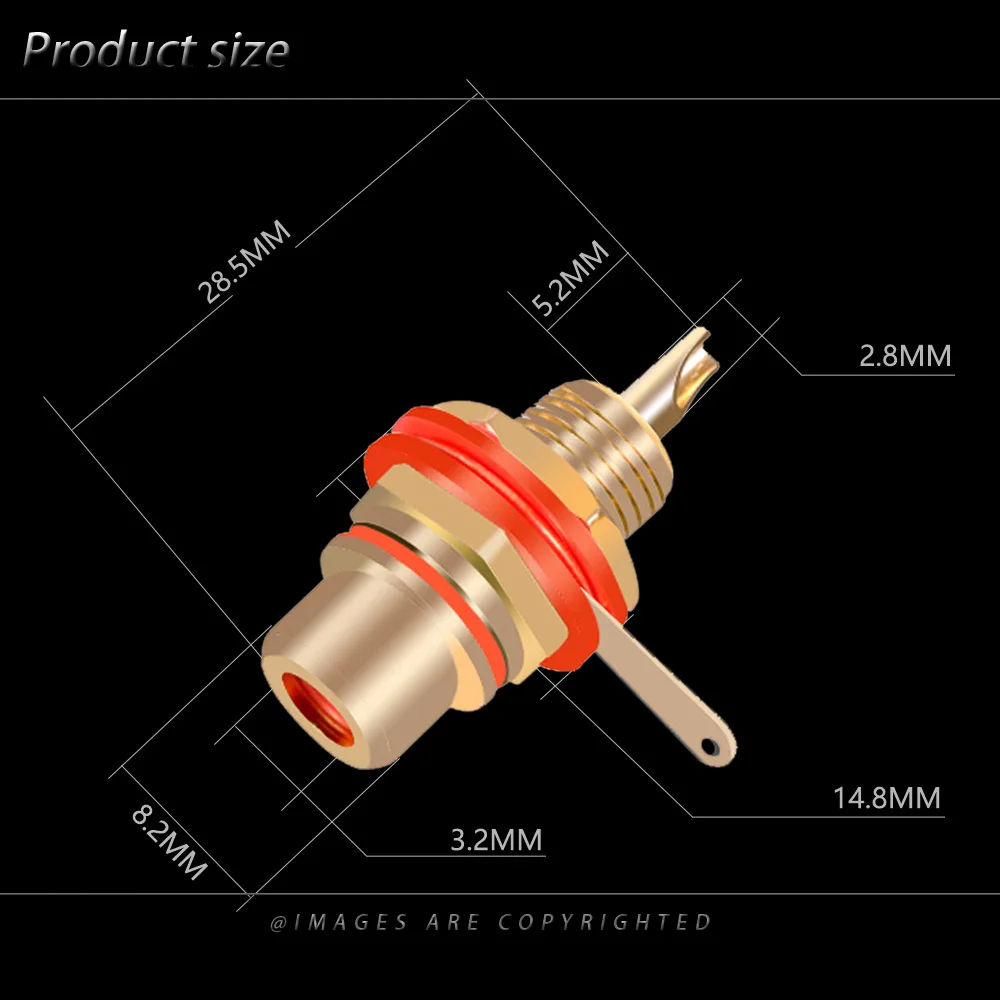 10 Stks/partij Rca Connector Vergulde Vrouwelijke Jack Socket Soldeer Connector Rca Panel Mount Chassis Groothandel
