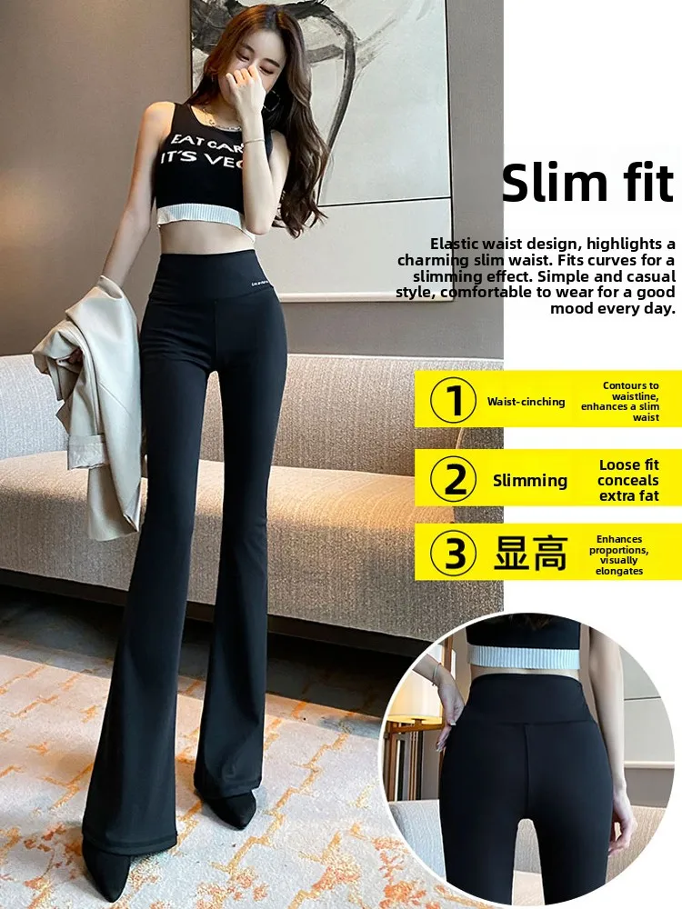 Hohe Taille Ausgestelltes Hosen frauen Casual Hohe Aufstieg Abnehmen Butt Heben Größere Lose Leggings Herbst Neue Sle Pendeln Sle