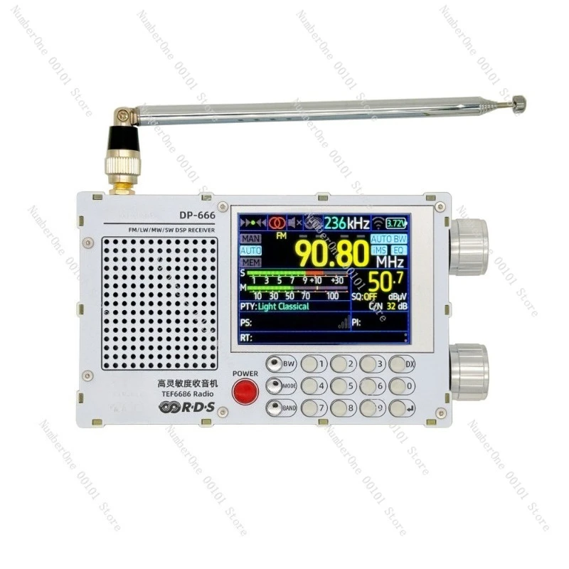 

DP-666 High Sensitivity Full Band FM AM FM Shortwave 2.8-inch 320x240 Resolution 3.7V/5000mAh TEF6686 DSP Radio