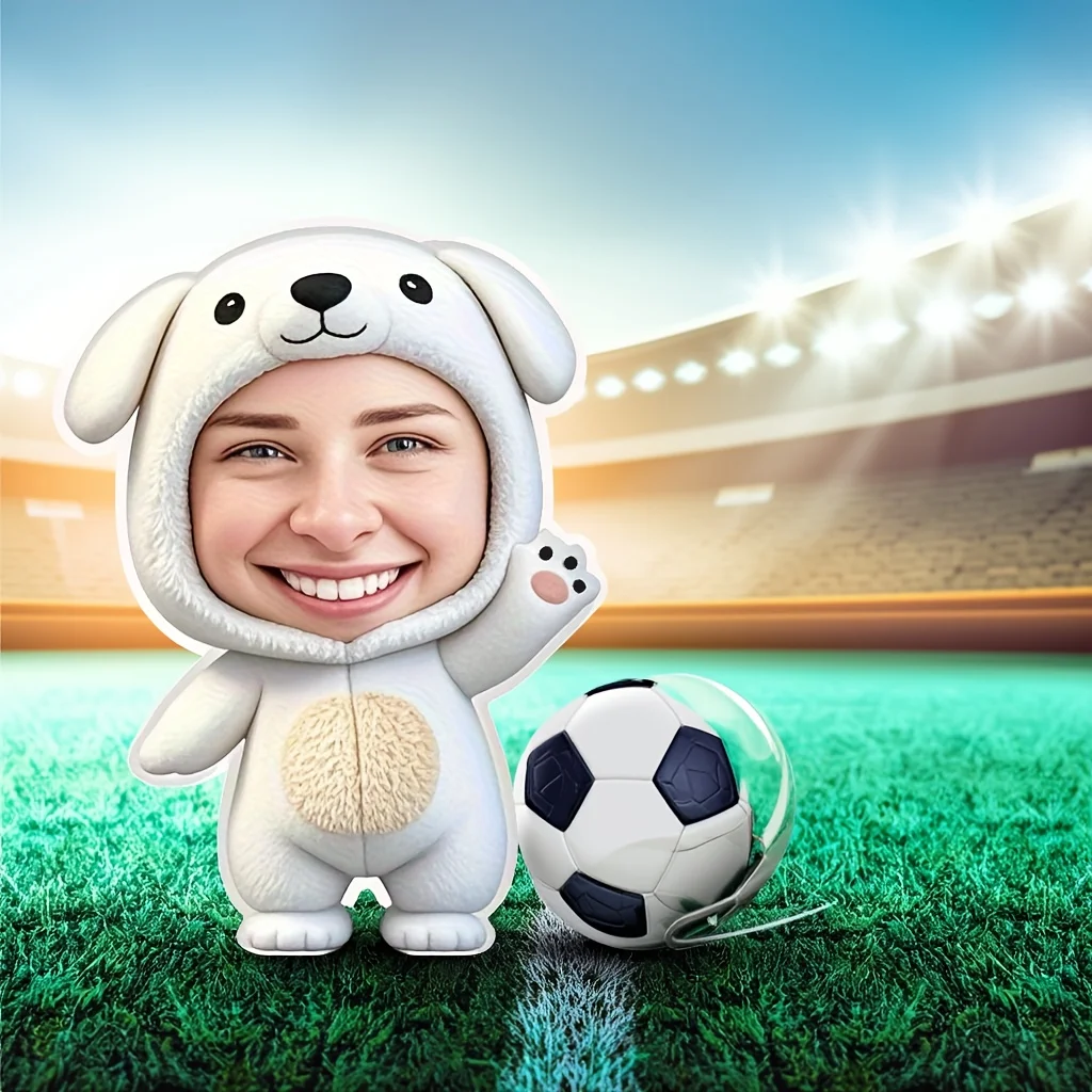 1 Customized Photo Pillow in the Shape of a White Dog, Suitable for Various Holiday Commemorative Gifts, Home Decoration