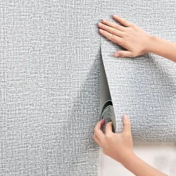 Room Decoration Linen 3D Foam Self-adhesive PVC Solid Color Thickened Waterproof Perfect for Bedroom Living Room antifouling