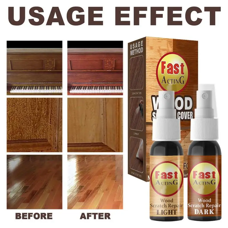 Wood Flooring Scratch Repair Spray Complementary Color Wood Scratch Cover Wood Furniture Polish Waxing Refinishing Tool