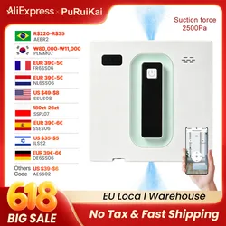 PuRuiKai Robot Electric Automatic Window Cleaning Robotic Vacuum Cleaner with APP Remote Control, Two-Way Automatic Spray 2500PA