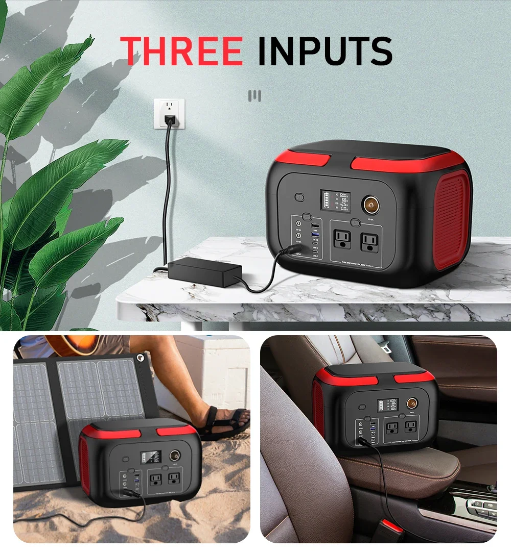 600W New Outdoor Charging Solar Generator 135200mAh Portable Power Station For Mobile Phone Laptop Camping