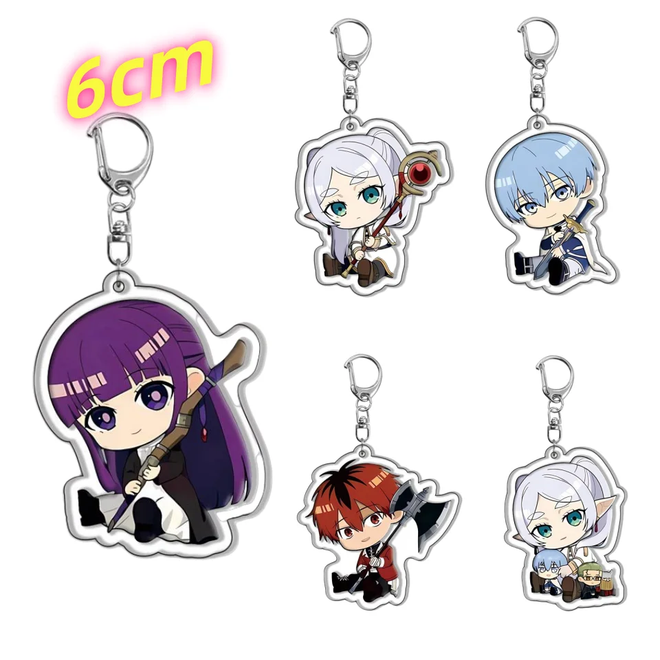 

6cm cute Frieren: Beyond Journey's End Acryic Anime Keychain Fern Himmel Cartoon Keyring Bag Parts & Accessories