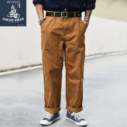 SauceZhan XX001 Chino Pants Vintage Cargo Pants Men Pants  Men Cotton Straight Pants & Capris Casual Pants 310g Thick Loose