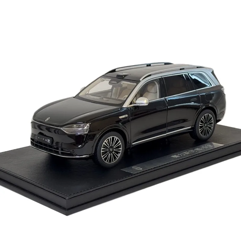 Modelo de coche de simulación de aleación AITO M9, decoración SERES SUV, réplica de metal fundido a presión, regalo para niños, coleccionable para adultos, azul, negro, 1:18
