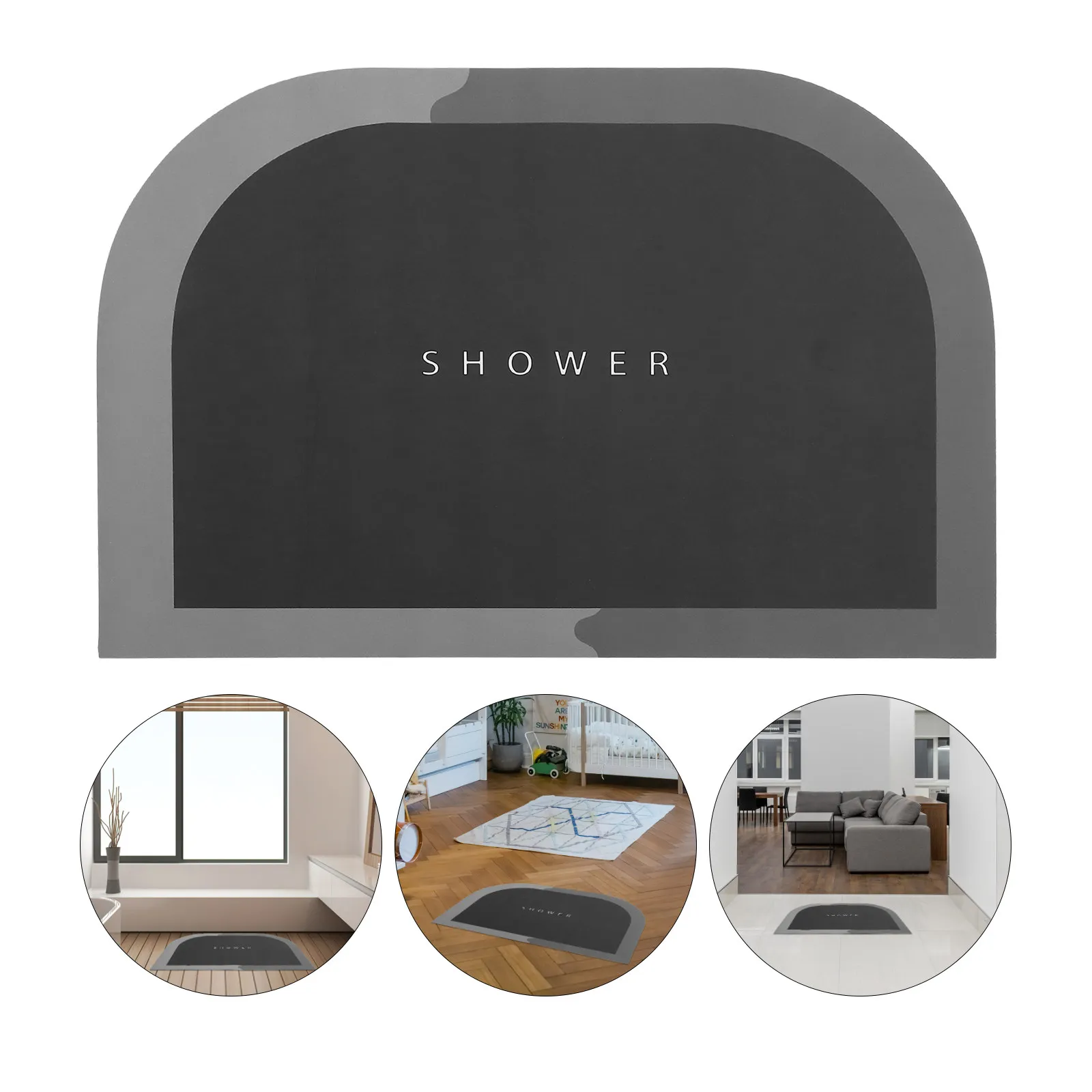 

Absorbent Quick-Dry Floor Mat Non-Slip Bathroom Rug Modern Simple Wear-Resistant Home Decor Mat For Toilet Kitchen