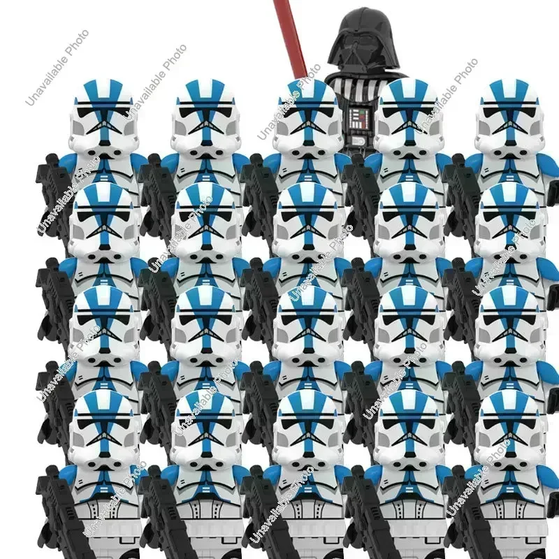 BLOKEES Neue Star Wars Kapitän 501. Klonlegion Sturmtruppler Figur SW585 Kompatible Bausteine Kinderspielzeug Geschenk 21-teilig