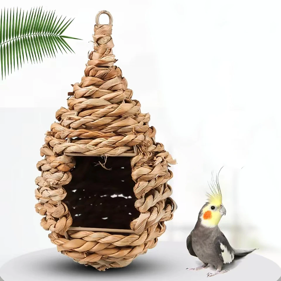 Straw Bird Nest Pearl Parrot Supplies Bird Toy Grass Nest Coconut Shell Coconut Shell Bird Nest Breeding Box