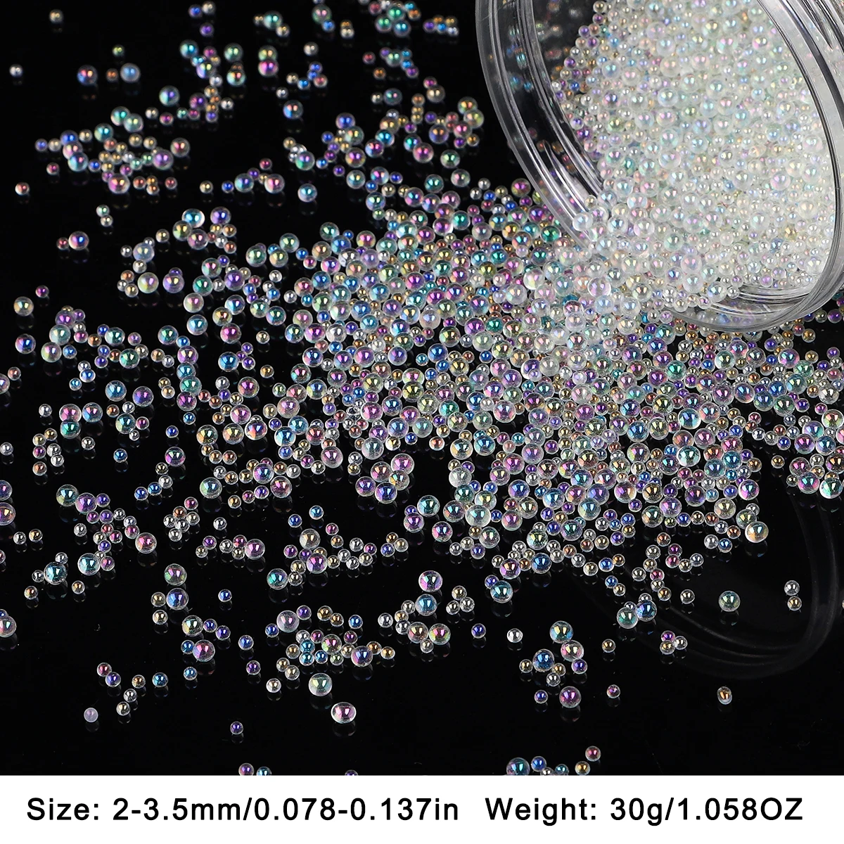 10-20g Mini Bubble Ball Beads Tiny Crystal Glass Bead per stampo in Silicone resina UV riempitivo epossidico resina riempimento fai da te Nail Art