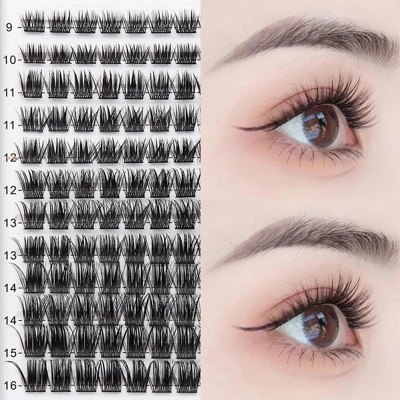 Individual lash extensions full kit DIY Lash Extension Lash Clusters Lashes Wispy D Curling False Eyelash Clusters Makeup